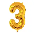 Ballon en aluminium chiffre 3 doré de 32 pouces pour décoration de fête d'anniversaire - Or-Nombre 3