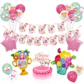 Complete Mother's Day party set with Happy Mother's Day banners and trophy foil balloons - Mother's Day Garland Kit
