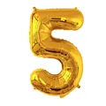 Ballon chiffre 5 en aluminium doré brillant avec effet miroir pour décor de fête - Or-Nombre 5