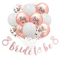 Rosegoldenes Bride to Be Party-Set mit Konfetti-Ballons und Glitzer-Banner-Dekoration - Hochzeit Ballon Set / Roségold