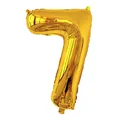 Ballon chiffre 7 doré de 32 pouces en aluminium brillant avec effet miroir métallique - Or-Nombre 7
