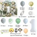 Detailed components of a 52pcs jungle theme first birthday balloon arch kit with animal foils - Animal Jungle Style B