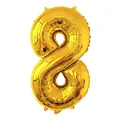 Ballon chiffre 8 doré de 32 pouces en aluminium pour décoration de fête d'anniversaire - Or-Nombre 8