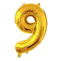 Ballon chiffre 9 doré en aluminium avec finition métallique pour décoration - Or Numéro 9