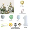 Detail list of 21pcs Jungle Safari 1st Birthday balloon set with lion and zebra foil shapes - Animal Jungle Style A