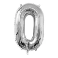 Ballon chiffre 0 argenté de 32 pouces en aluminium brillant pour décoration de fête - Argent-Nombre 0