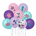 Mermaid ocean theme latex balloons with seahorse and starfish prints for party decor - Mermaid Balloons And Ribbon