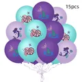 Détails de 15 ballons de fête sirène avec motifs de coquillages, étoiles de mer et corail - Style Thème Vert Menthe (5) / Lot de 15