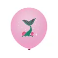 Pink latex balloon with mermaid tail and shell print for ocean birthday decoration - Pink Fish Tail