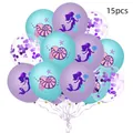 Lot de 15 ballons sirène en latex violet et bleu sarcelle avec des ballons à paillettes - Style Paillettes Violettes 6