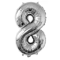 Ballon chiffre 8 argenté de 32 pouces en aluminium pour fête et anniversaire - Argent-Nombre 8