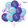 Détail de 15 ballons sirène avec paillettes violettes et imprimés de coquillages - Style Paillettes Violettes 7