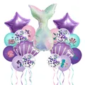 Mermaid party balloon set with foil tail, star and shell balloons for birthday decor - Mermaid Balloon Set C