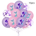Lot de 15 ballons sirène avec paillettes violettes et motifs de queue de sirène - Style Paillettes Violettes 10