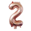 Ballon chiffre 2 en aluminium or rose 32 pouces avec fini métallique pour décoration - Or Rose - Nombre 2