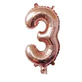 Ballon chiffre 3 en aluminium or rose de 32 pouces pour décoration de fête d'anniversaire - Or Rose - Nombre 3