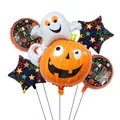 Dettaglio del set di 5 palloncini di Halloween con zucca, fantasma e stelle in alluminio - Stile Fantasma Zucca A