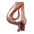 Ballon chiffre 4 en aluminium or rose avec finition miroir métallique pour la fête - Or Rose - Nombre 4