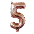 Ballon chiffre 5 en aluminium or rose avec finition métallique pour anniversaire - Or Rose - Nombre 5