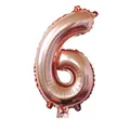 Ballon chiffre 6 en aluminium or rose avec finition métallique pour décoration de fête - Or Rose - Nombre 6