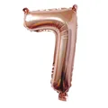 Ballon chiffre 7 en aluminium or rose de 32 pouces avec fini métallique pour fête - Or Rose - Nombre 7