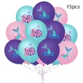 Lot de 15 ballons sirène avec motifs marins violets bleus et roses pour fête - Style Violet Bleu Onirique (8) / Lot de 15