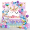 Unicorn birthday party kit with macaron balloons and a rainbow number 9 foil balloon - Unicorn Balloon Arch With Number 9