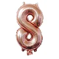 Ballon chiffre 8 en aluminium or rose de 32 pouces pour décoration de fête d'anniversaire - Or Rose - Nombre 8