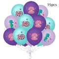 Lot de 15 ballons sirène en latex violet et turquoise pour décor de fête d'enfant - Style Monde de l'Océan (10) / Lot de 15