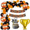 Basketball theme birthday party decoration set with balloons, banner and trophy balloon - Basketball Championship Balloon Kit