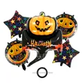 Halloween balloon set featuring pumpkin bat, star balloons and festive party accessories - Pumpkin Monster Style(6)