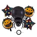 5-piece Halloween foil balloon set with black spider, pumpkin graphics and star shapes - Black Spider Style(8)