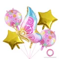 Lot détaillé de ballons en aluminium papillon et fleurs avec étoiles pour décoration - Style Papillon Étoile Or Rond (3)
