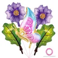 Detailed garden theme balloon kit featuring colorful butterfly and flower foil balloons - Butterfly Green Leaf Purple Flower Style (10)