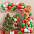 Set arco di palloncini natalizi con omino di pan di zenzero e bastoncino di zucchero - Stile B Omino Di Pan Di Zenzero Caramelle Natale