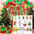 163-delige kerstballonboogset met kerstman, rendier en zuurstokvormige folie decoraties - Kerstmis Ballon Guirlande C