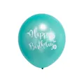 12-inch teal mermaid birthday balloon with white seashell and fishtail pattern - Blue