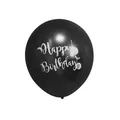 Black 12-inch latex birthday balloon featuring mermaid tail and sea shell prints - Black