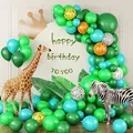Kit arche de ballons thème jungle avec imprimés animaux et décorations de safari - Collection d'Animaux de la Forêt Tropicale