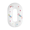 40 inch witte nummer 0 folieballon met kleurrijke sterren en Happy Birthday-print - Witte Cijfer 0 Stijl (Met Stickers) / 40 Inch