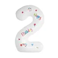 40-inch witte folieballon nummer 2 met kleurrijke Happy Birthday patronen en sterren - Witte Cijfer 2 Stijl (Met Stickers) / 40 Inch