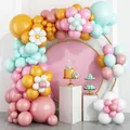 Kit ghirlanda di palloncini macaron a margherita per decorazione di nozze e feste - Kit Catena di Palloncini Macaron Rosa Ciano Colorato