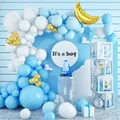 Σετ διακόσμησης baby shower για αγόρια με μπλε-χρυσά μπαλόνια και κουτιά BABY - Διακόσμηση Μπαλονιών Αποκάλυψης Φύλου Αγόρι