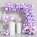 87pcs Lavender Macaron Purple Balloon Arch Kit with 3D Butterflies for 16th Birthday Party - Macaron Purple Butterfly Style