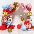 Pink lollipop and star balloon garland kit for Christmas party decoration in 3D render - Pink Star Lollipop Christmas Balloon Chain