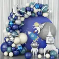 Ruimte thema ballonboog kit met maan sterren en raket versieringen voor feestjes - Astronaut Ruimte Ballon Ketting Stijl A