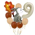 Forest theme balloon kit with number 9 and gray rabbit foil balloon for birthday party - Number 9 Style (Style A)
