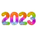 Rainbow gradient 40 inch 2023 number foil balloons for New Year party background decoration - Jelly Gradient (2023)