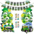 Construction tractor theme birthday party set with balloons, banner and vehicle stickers - Vehicle Decoration Kit (Style B)