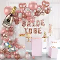 Rose gold bridal shower balloon arch kit with champagne bottle and diamond ring balloons - Rose Gold Bottle Set
